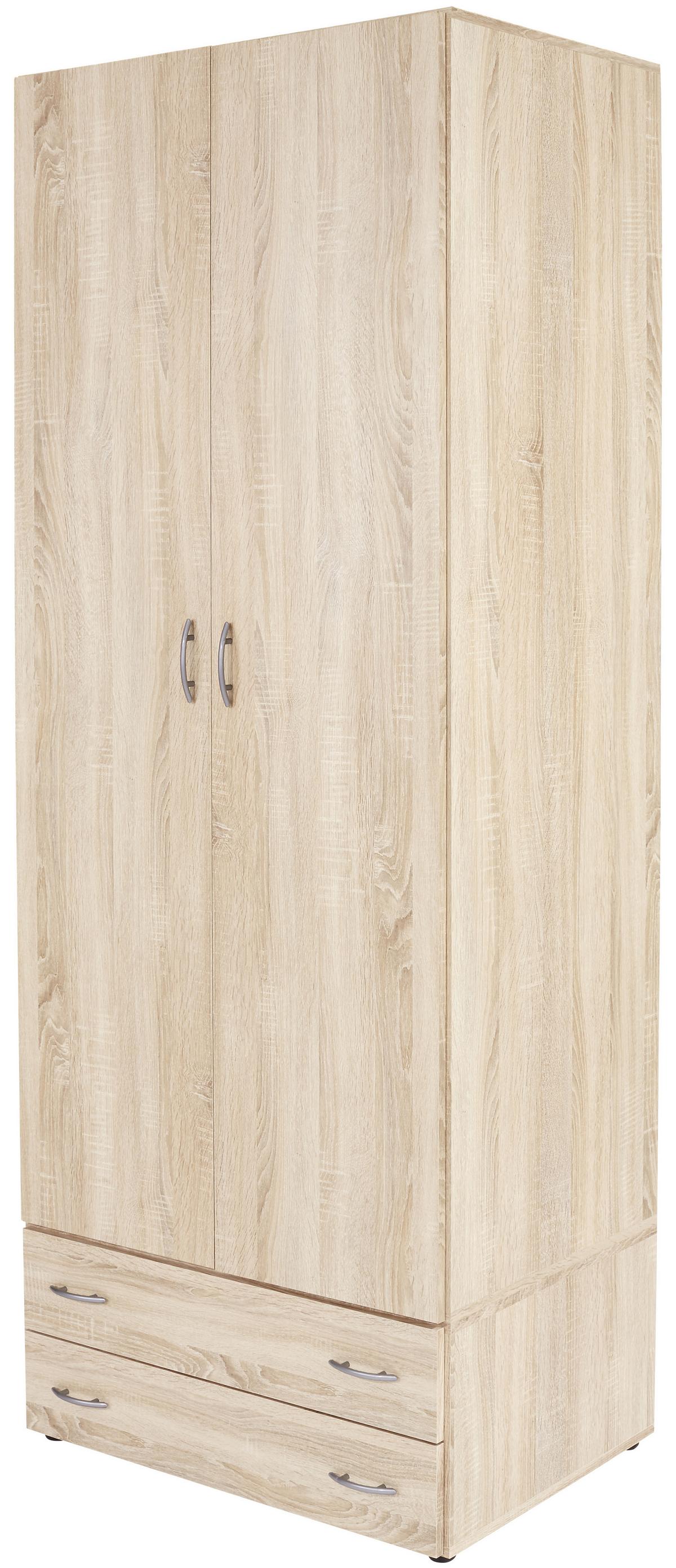 ZÁSUVKA BASE 2 - Sonoma dub/barvy hliníku, Konvenční, kompozitní dřevo/plast (80/33/52cm)