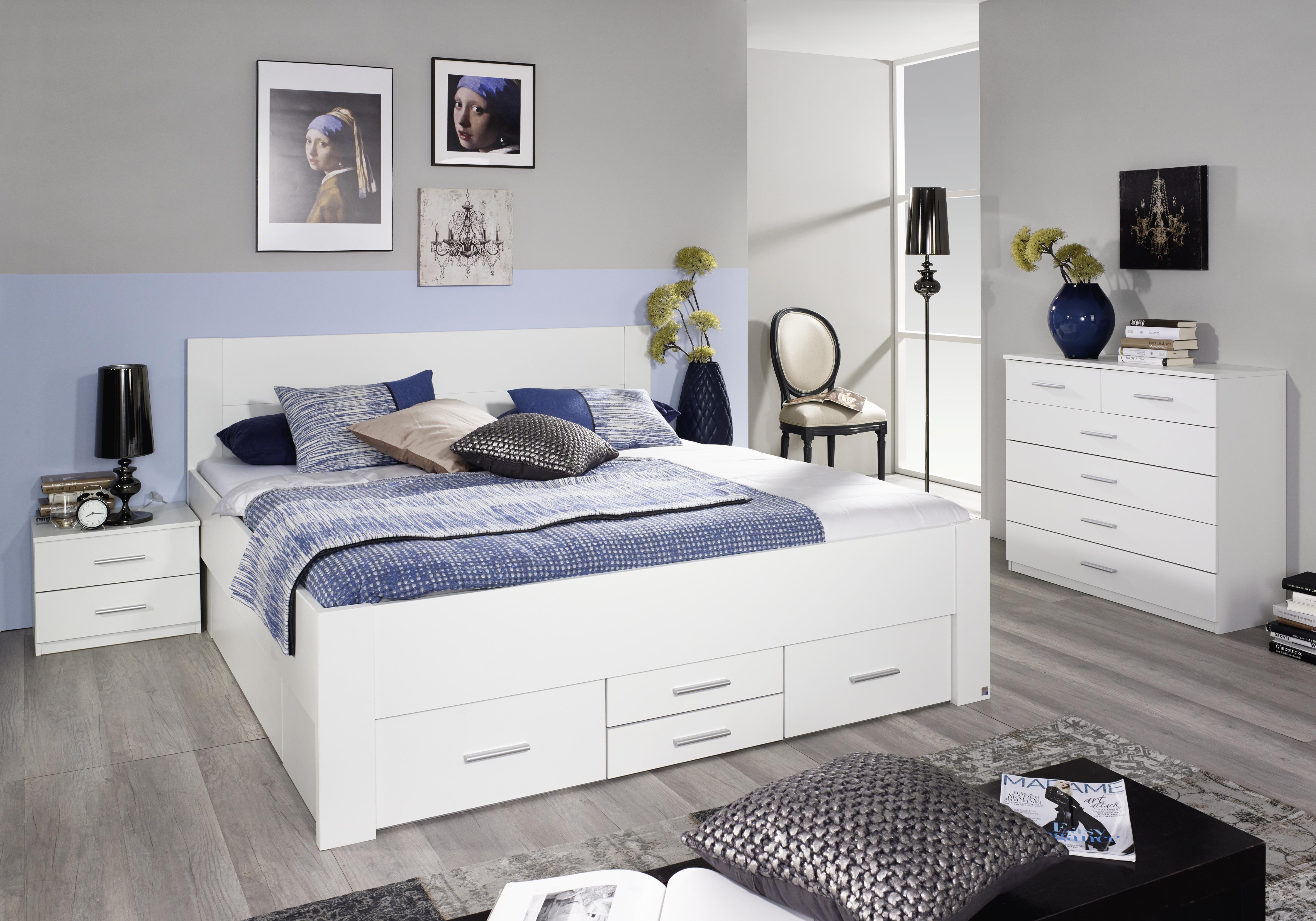 Stauraumbett 180x200 Isotta, Weiß - Weiß, KONVENTIONELL, Holzwerkstoff (180/200cm) - Rauch Möbel