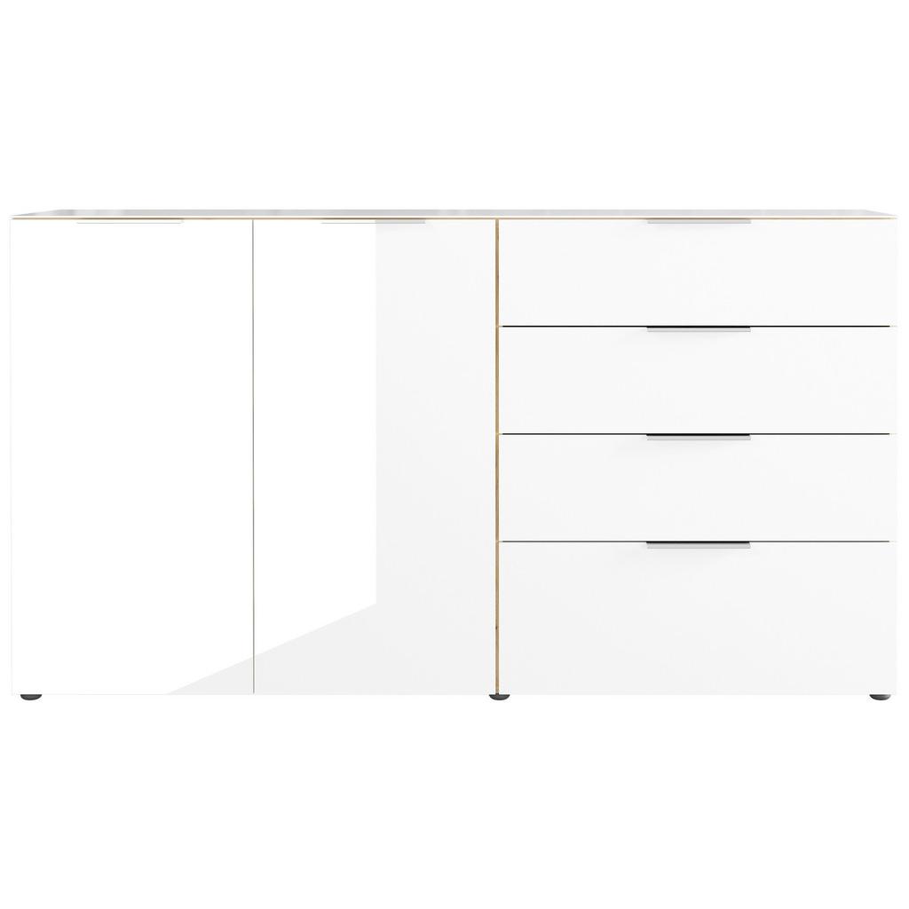 Sideboard mit Glasfronten B: 184 cm GW-Oakland, Weiß