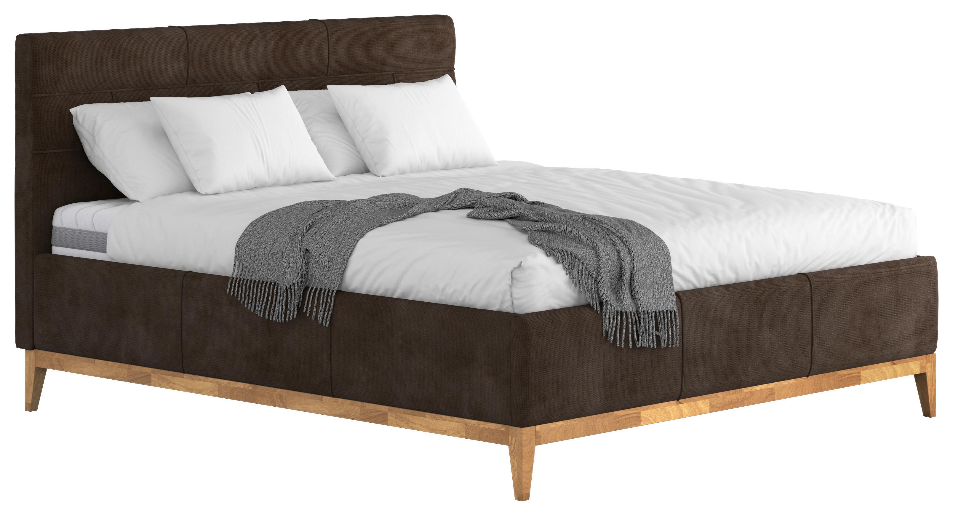 Polsterbett mit Bettkasten Jupiter 160x200 cm Braun - Eichefarben/Anthrazit, MODERN, Holz/Holzwerkstoff (160/200cm) - MID.YOU