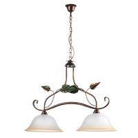 Hängeleuchte 4620/2 - Bronzefarben/Olivgrün, Natur, Glas/Metall (80/45/110cm)