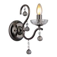 Wandleuchte 64134w - Klar/Schwarzchrom, KONVENTIONELL, Glas/Metall (14/24/33cm) - Globo