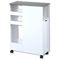 Eckregal Mit Rollen + Eimer B: 25 Cm Weiß - Weiß, MODERN, Holzwerkstoff (60/25/86cm) - Kesper
