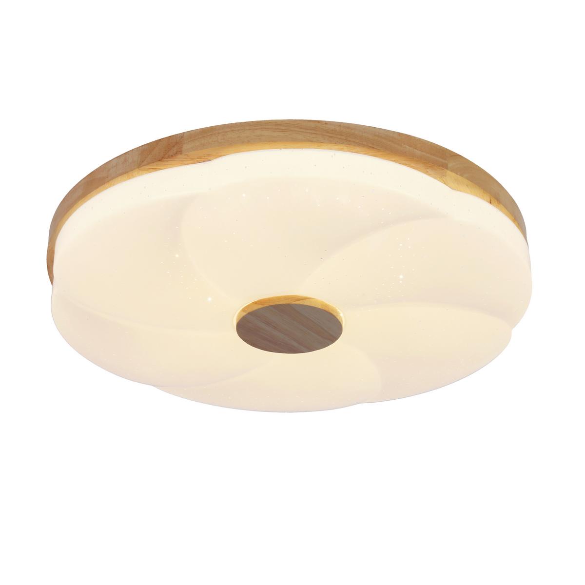 Led-deckenleuchte 13-24947 Fiorino - Eichefarben/Weiß, Natur, Kunststoff/Metall (39/39/7.5cm)
