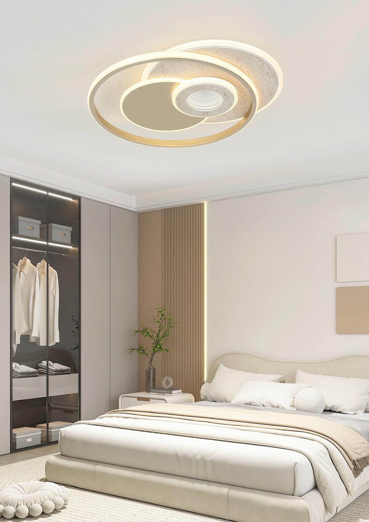 LED-Deckenleuchte Cara - Sandfarben/Champagner, Basics, Kunststoff/Metall (42/51/6,5cm) - Luca Bessoni