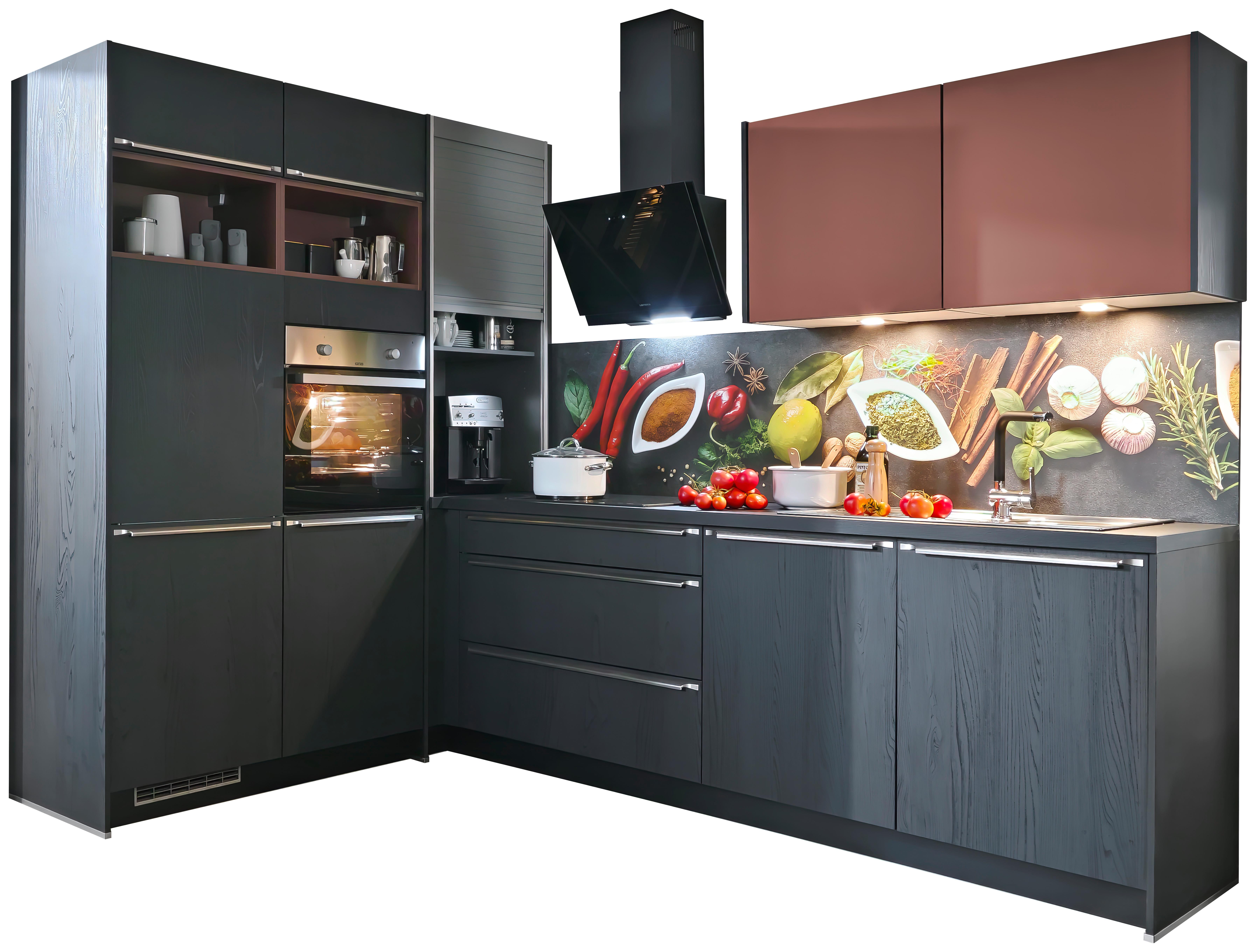 Eckküche Plan/Win 188x290 cm Schwarz Modern - Schwarz, MODERN (188/290cm) - Express