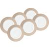 Desserttellerset Weiß Taupe 6-teilig D: 20 cm - Taupe/Weiß, Basics, Keramik (20cm) - Van Well