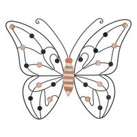 Wanddeko Schmetterling Braun Schwarz B: 33 cm - Schwarz/Braun, Basics, Holzwerkstoff/Metall (33/40/1.5cm)