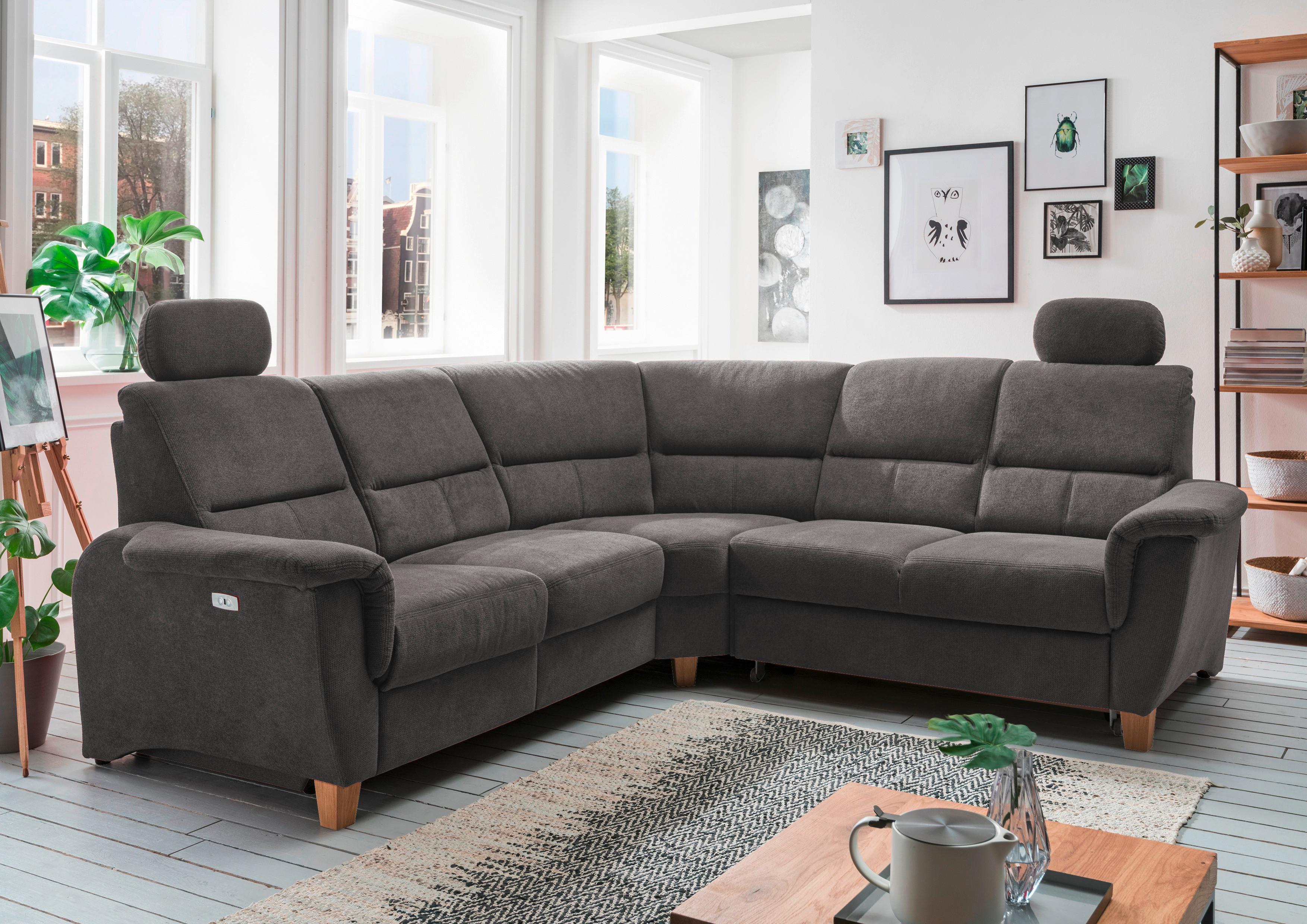 Ecksofa Parole Anthrazit S:241/238 cm - Wildeiche/Anthrazit, KONVENTIONELL, Textil (241/238cm) - Livetastic