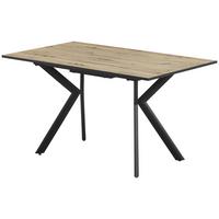 Ausziehtisch Marcel Giga 140AZ Melamin Eiche, B:140-180cm - Eichefarben/Schwarz, MODERN, Holzwerkstoff/Metall (140-180/80/76cm)