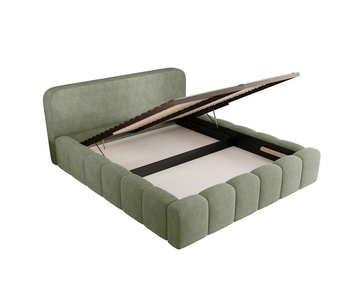Polsterbett Deli 120 Mint LF: 120x200cm - Schwarz/Mintgrün, MODERN, Textil/Metall (120/200cm) - MID.YOU