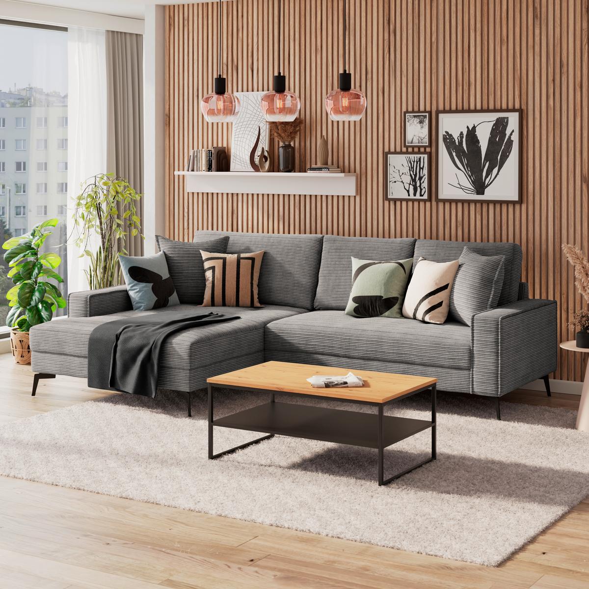 Ecksofa Zero Anthrazit 173x286 cm - Anthrazit/Schwarz, Trend, Textil (173/286cm)