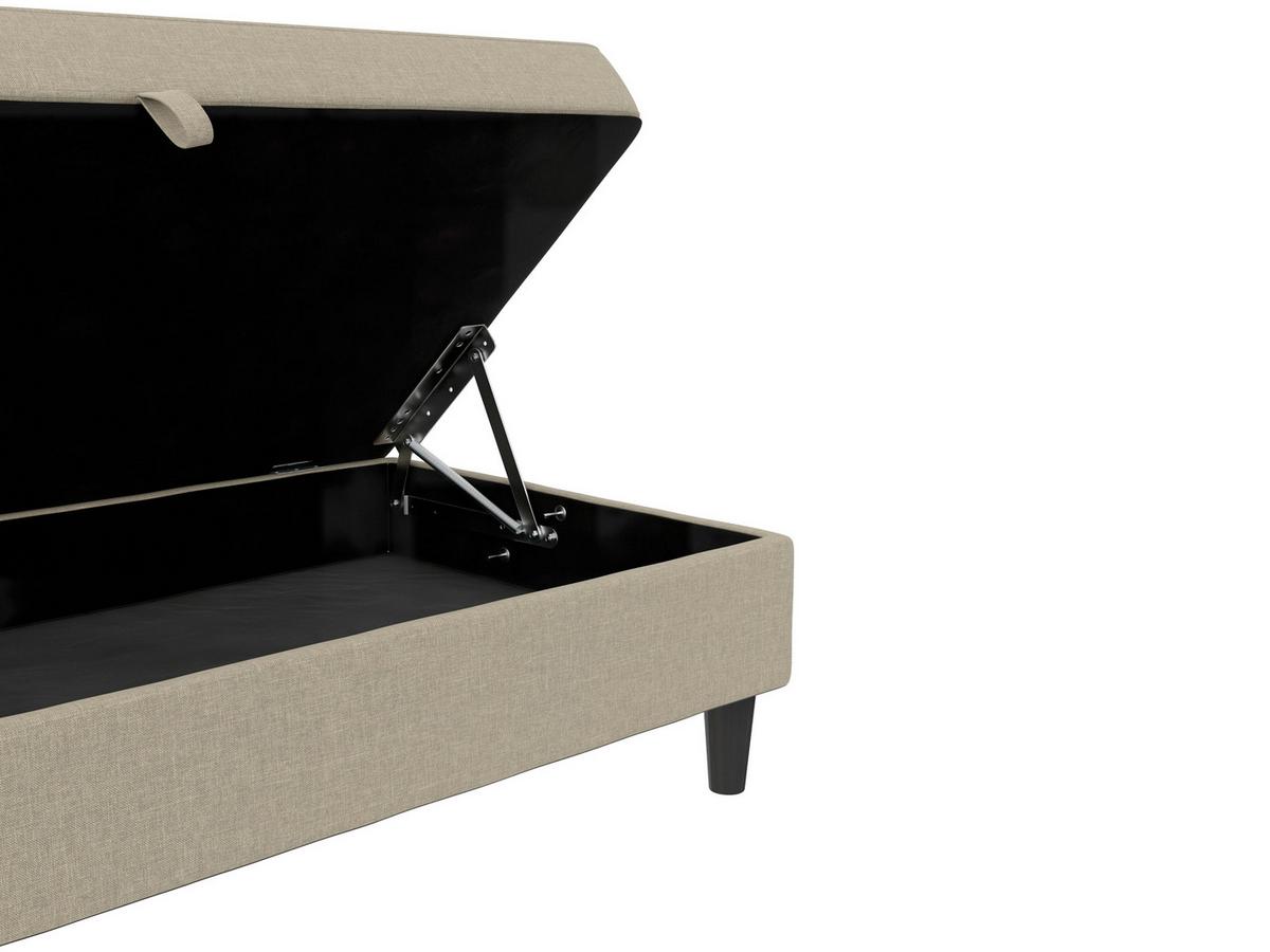 Hocker Hannover Cappuccino, mit Stauraum - Schwarz/Cappuccino, Basics, Textil (130/43/69cm) - Livetastic
