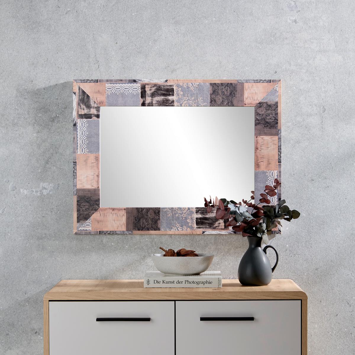 Dekospiegel Senara I Multicolor BxH: 78x58 cm - Multicolor, MODERN, Glas/Holzwerkstoff (78/58cm)