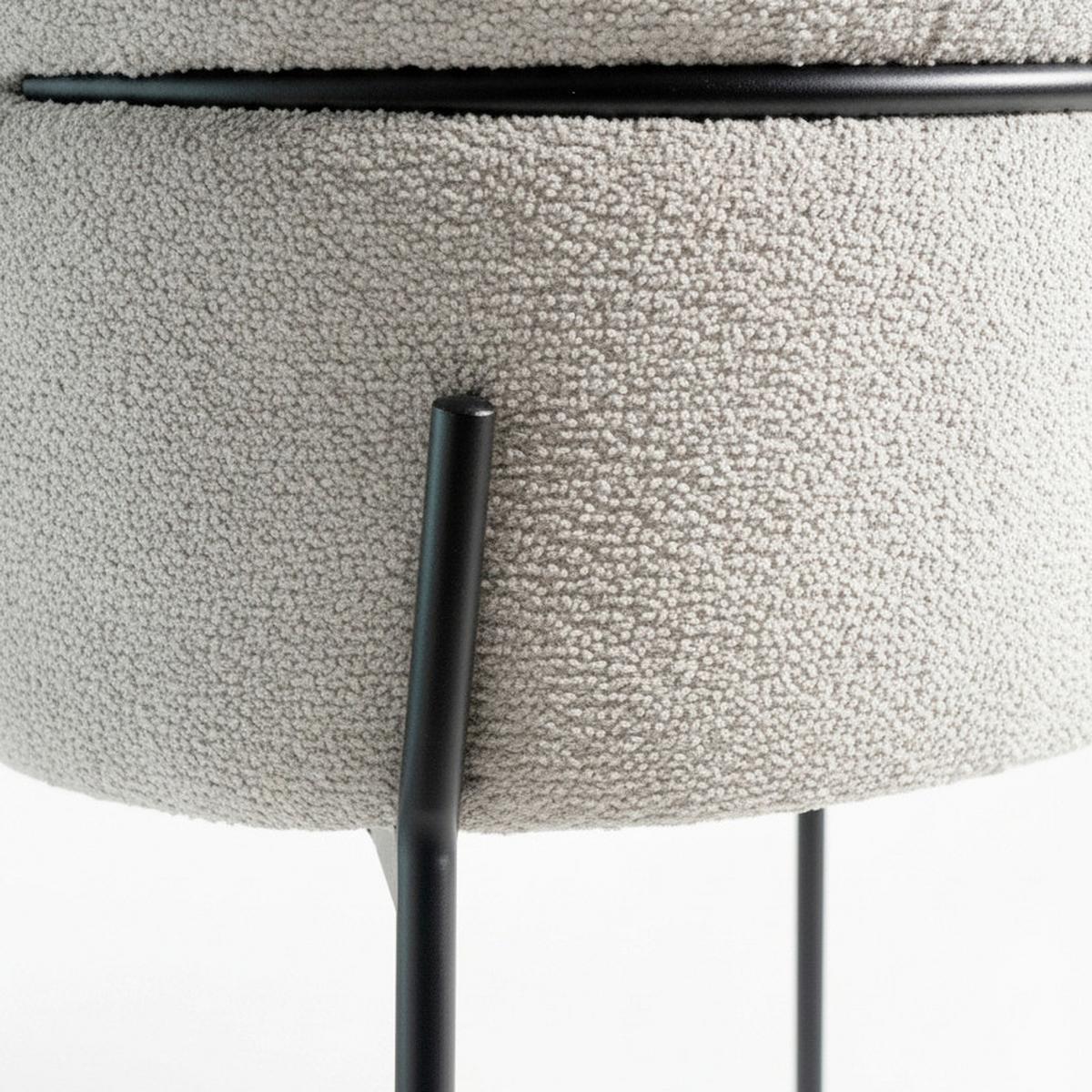 Židle s područkami Chloe, šedobéžová - černá/šedobéžová, Moderní, kov/textil (62/79/59,5cm) - Bessagi Home