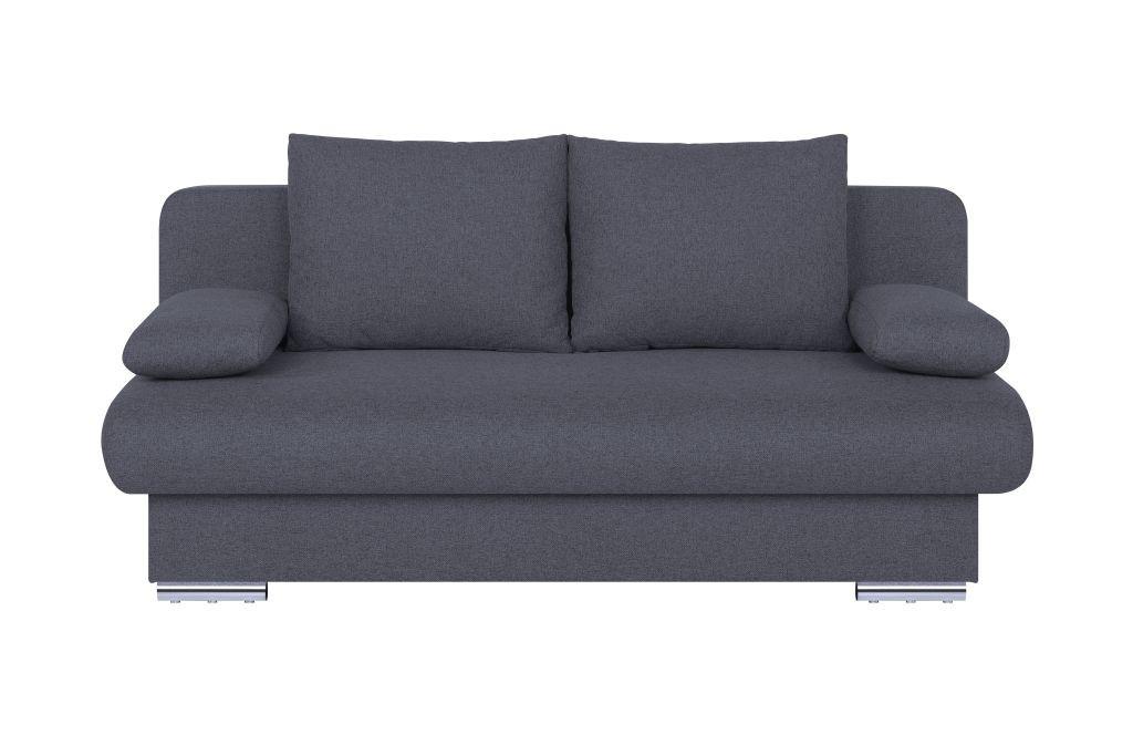 Rozkladacia pohovka BORA, tmavosivá tkanina LUMOS - čierna/chrómová, Design, kompozitné drevo/textil (193/85/86cm) - P & B