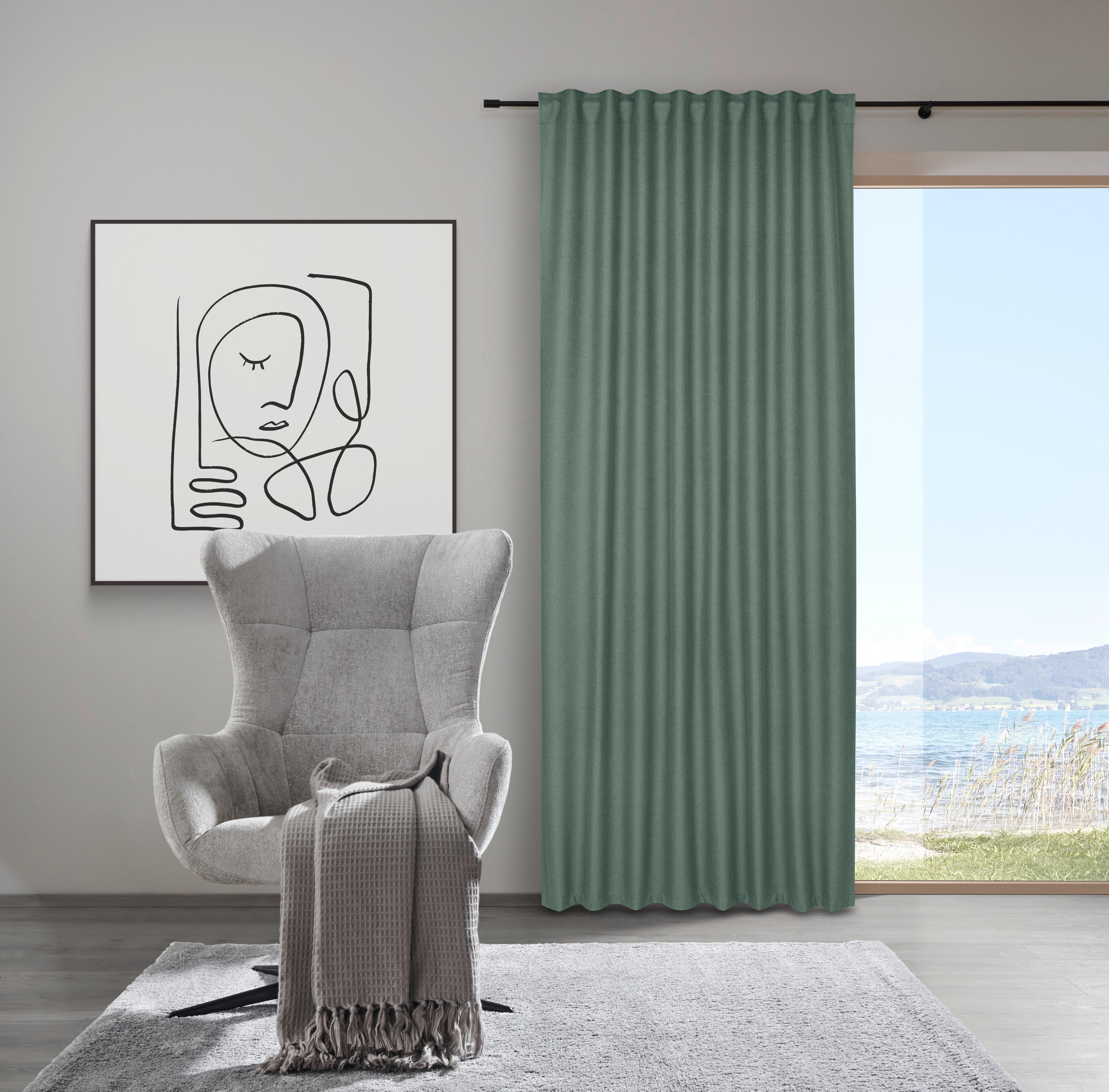 ZATEMŇOVACÍ ZÁVĚS Allan, zelená ca. 135x255cm - zelená, Romantický / Rustikální, textil (135/255cm) - Premium Living