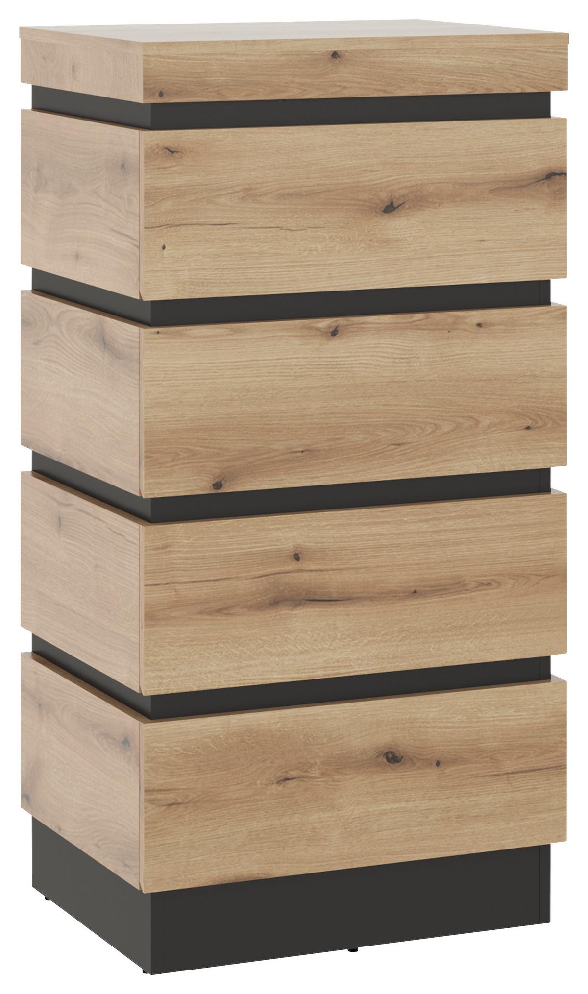 Kommode Corte Grau/Eiche Dekor B: 60 cm - Trend, Holzwerkstoff (60/117/45cm)