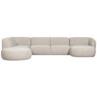 Ecksofa Polly Sandfarben U: 245x353x150cm - Sandfarben/Schwarz, Design, Textil (245/353/150cm) - Livetastic