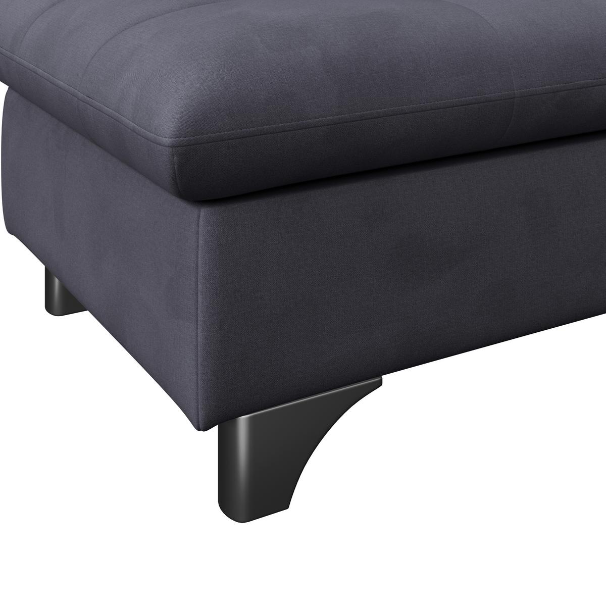 Hocker Gemini Dunkelblau, B: 108cm - Chromfarben/Dunkelblau, KONVENTIONELL, Textil (108/46/108cm)