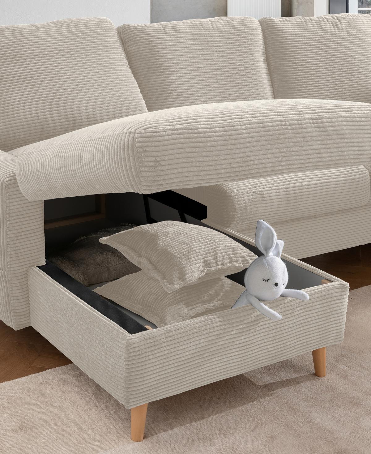Ecksofa Valentina - Beige/Naturfarben, Design, Textil (150/228cm) - P & B