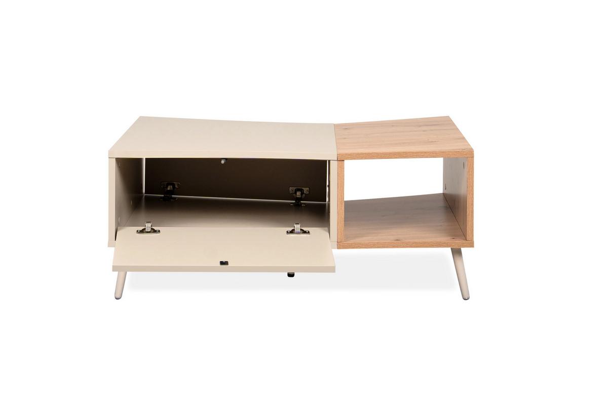 Couchtisch Sinop Sandfarben /Eiche Artisan Dekor L: 94cm - Sandfarben/Eiche Artisan, Design, Holzwerkstoff/Kunststoff (94/60/40cm) - MID.YOU