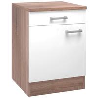 Spodná kuchynská skrinka LEXA - biela/hliníková, Modern, kompozitné drevo/plast (60/85/60cm) - Based