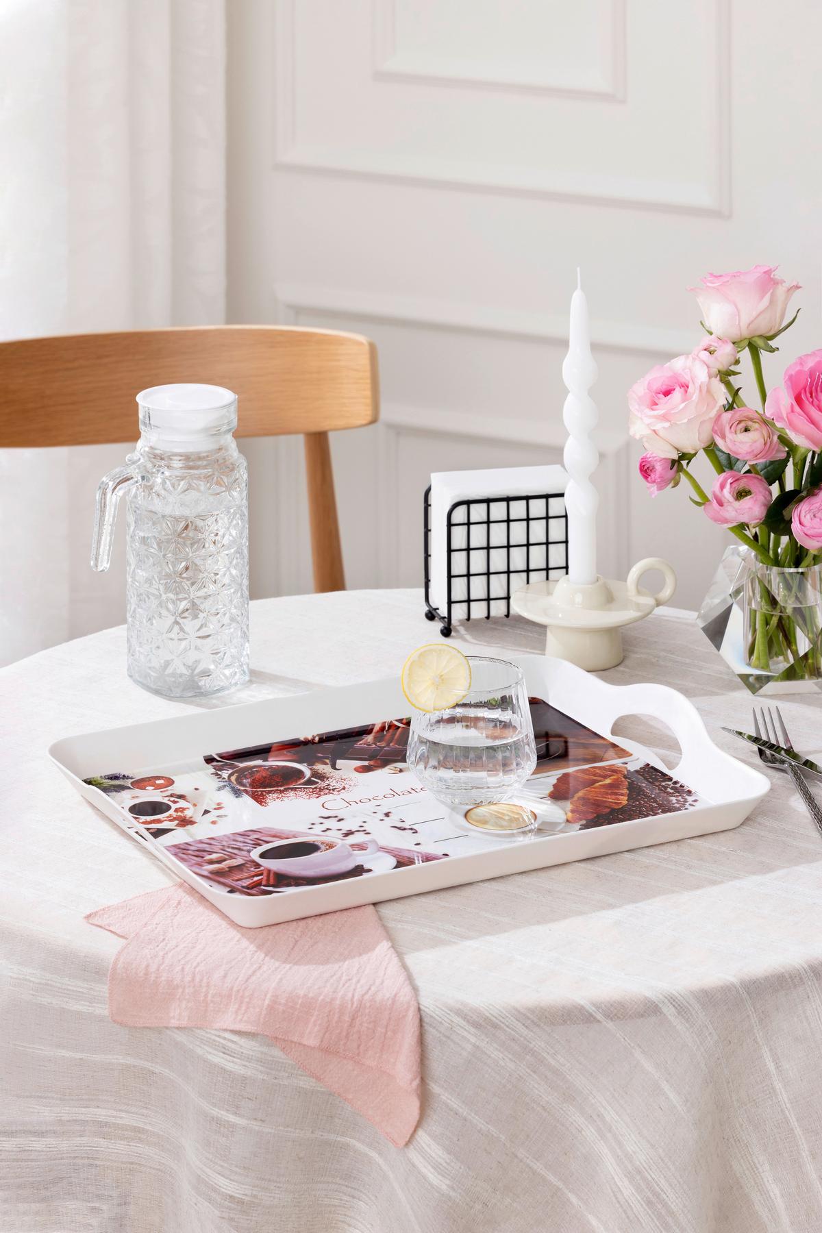 Serviertablett Benita - Multicolor/Weiß, Basics, Kunststoff (45/32/5cm) - Luca Bessoni