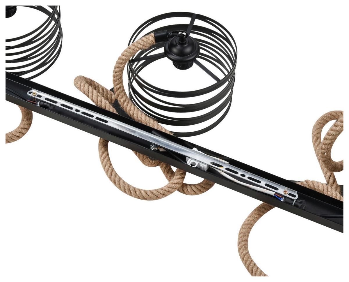 Závěsné svítido ŠxV: 75x100 cm - černá/přírodní barvy, Moderní, kov/přírodní materiály (75/100cm) - Modern Living