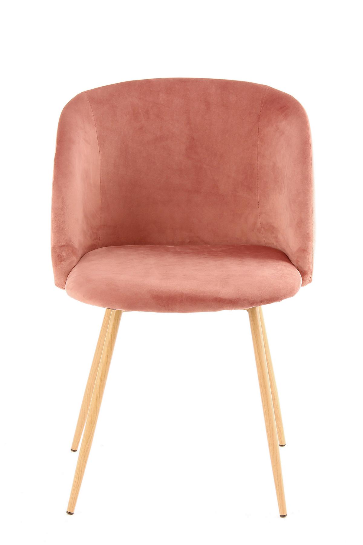 Schalenstuhl Celina Rosa Gepolstert 2er-Set - Rosa, Design, Kunststoff/Metall (54/84/56cm) - Kayoom