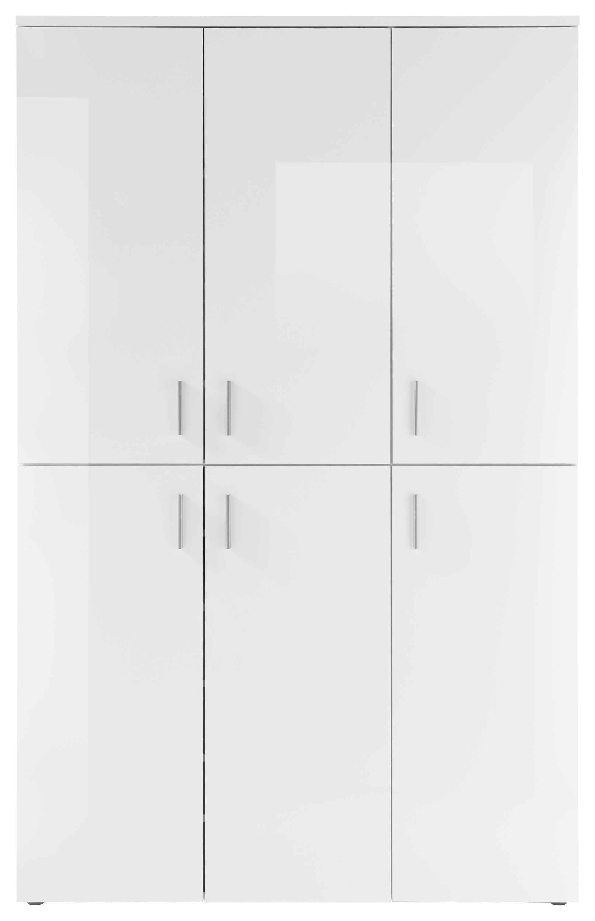 Schuhschrank Lincoln Weiß Dekor 6-Türig B: 120 cm - Weiß, Design, Holzwerkstoff (120/190/35cm) - MID.YOU