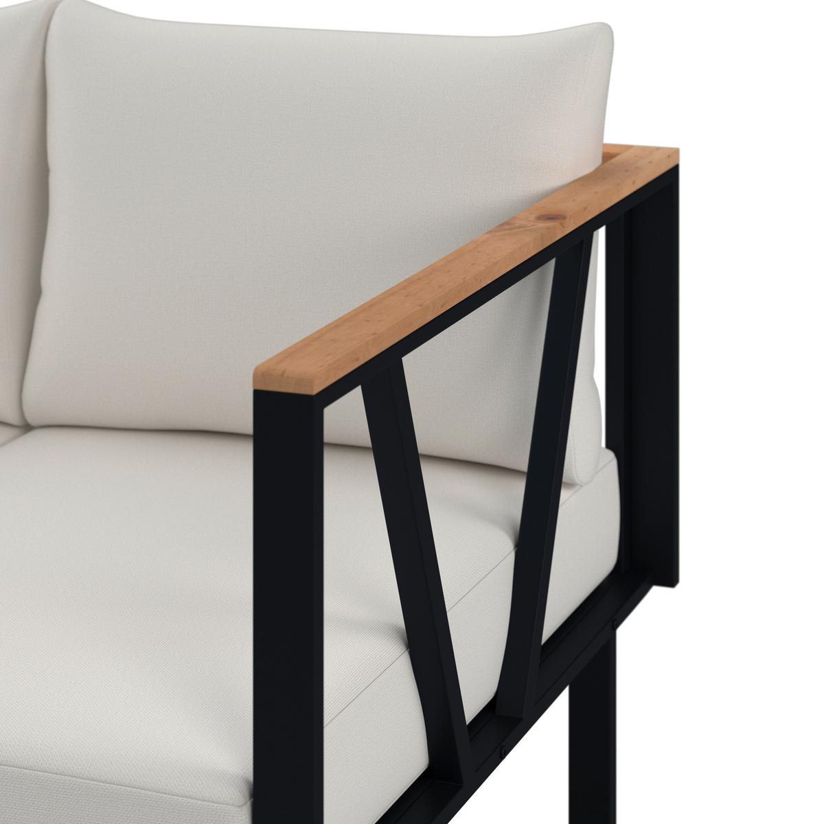 TERASOVÁ SEDACIA SÚPRAVA LORETTA - čierna/farba akácie, Modern, kov/drevo (80/75/80cm) - Bessagi Garden