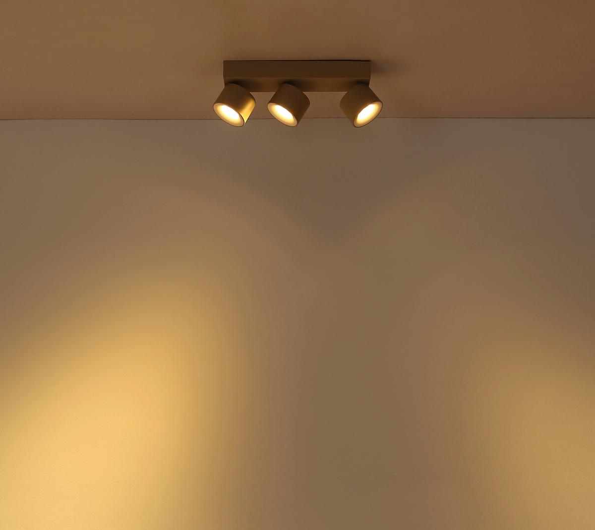 Led Reflektor 56961-3s Rae - homokszínű/fehér, Design, műanyag/fém (33/7.2/12cm) - Globo