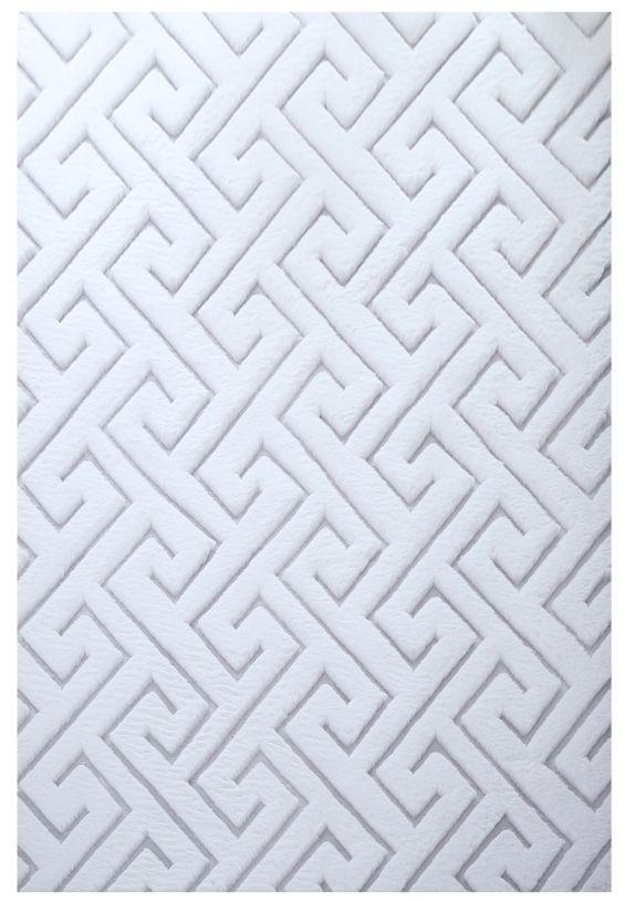 Kožešinový koberec 3D 140x200 cm - bílý/stříbrný - bílá/světle šedá, Design, textil (140/200cm)