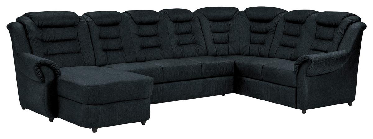 Wohnlandschaft Boston Schwarz Chenille - Schwarz, KONVENTIONELL, Textil (165/333/216cm) - Livetastic