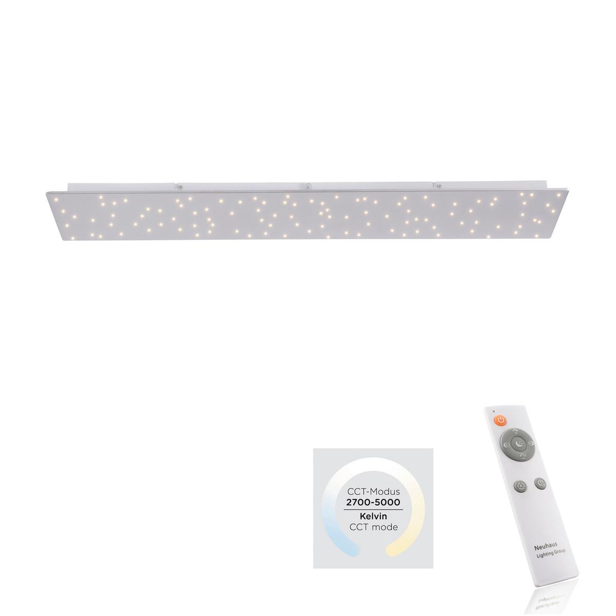 Led-deckenleuchte Sparkle L: 100 Cm Mit Farbwechsler - Silberfarben, Design, Metall (100/25/4cm)