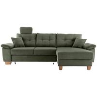 Ecksofa Brizzini Dunkelgrün S: 270x176 cm - Dunkelgrün/Naturfarben, MODERN, Textil (270/176cm) - Livetastic