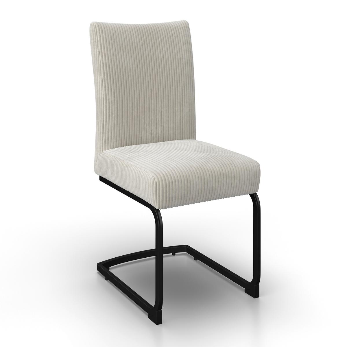 Stolička s pružným podnožím, béžová - čierna/biela, Modern, kov/drevo (45/95/60cm) - Bessagi Home