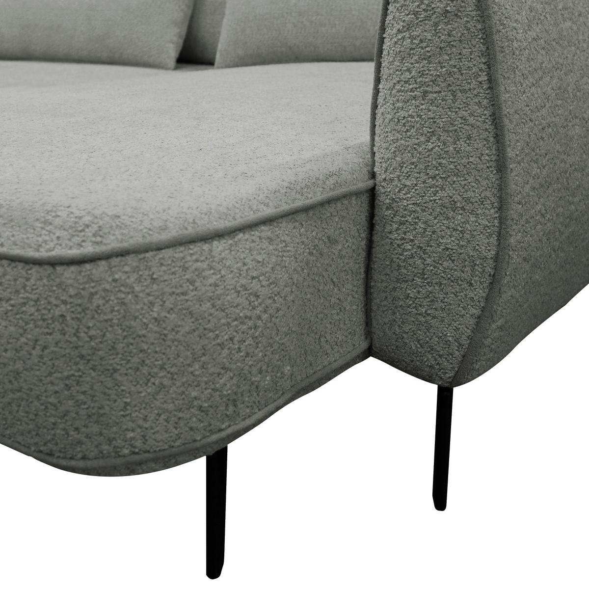 Ecksofa Abriamo Grau 273x204 Cm - Creme/Schwarz, Design, Textil (273/204cm) - MID.YOU
