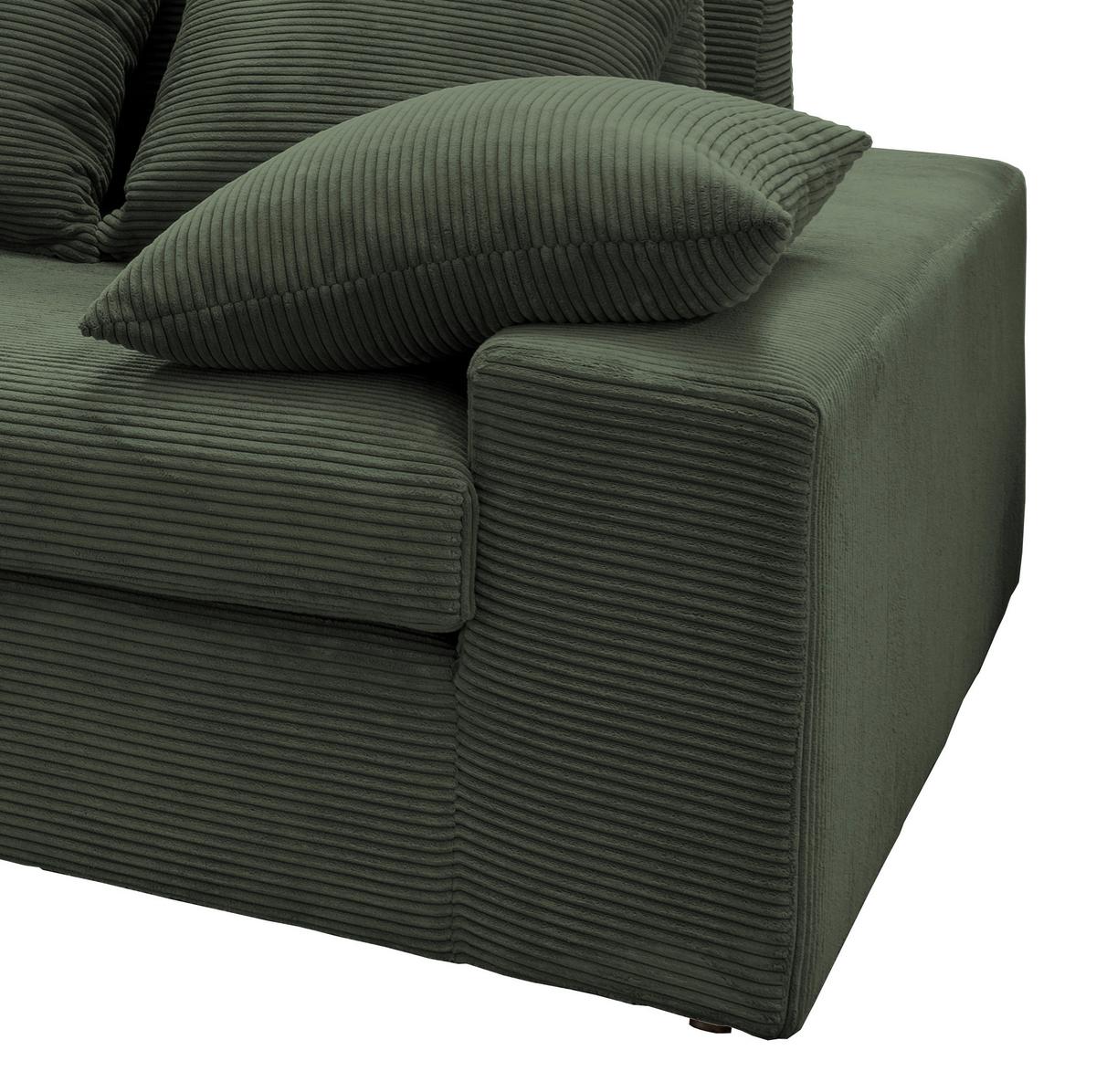 Ecksofa Avellino Grün S: 200/278 cm - Schwarz/Grün, MODERN, Textil (200/278cm) - Livetastic