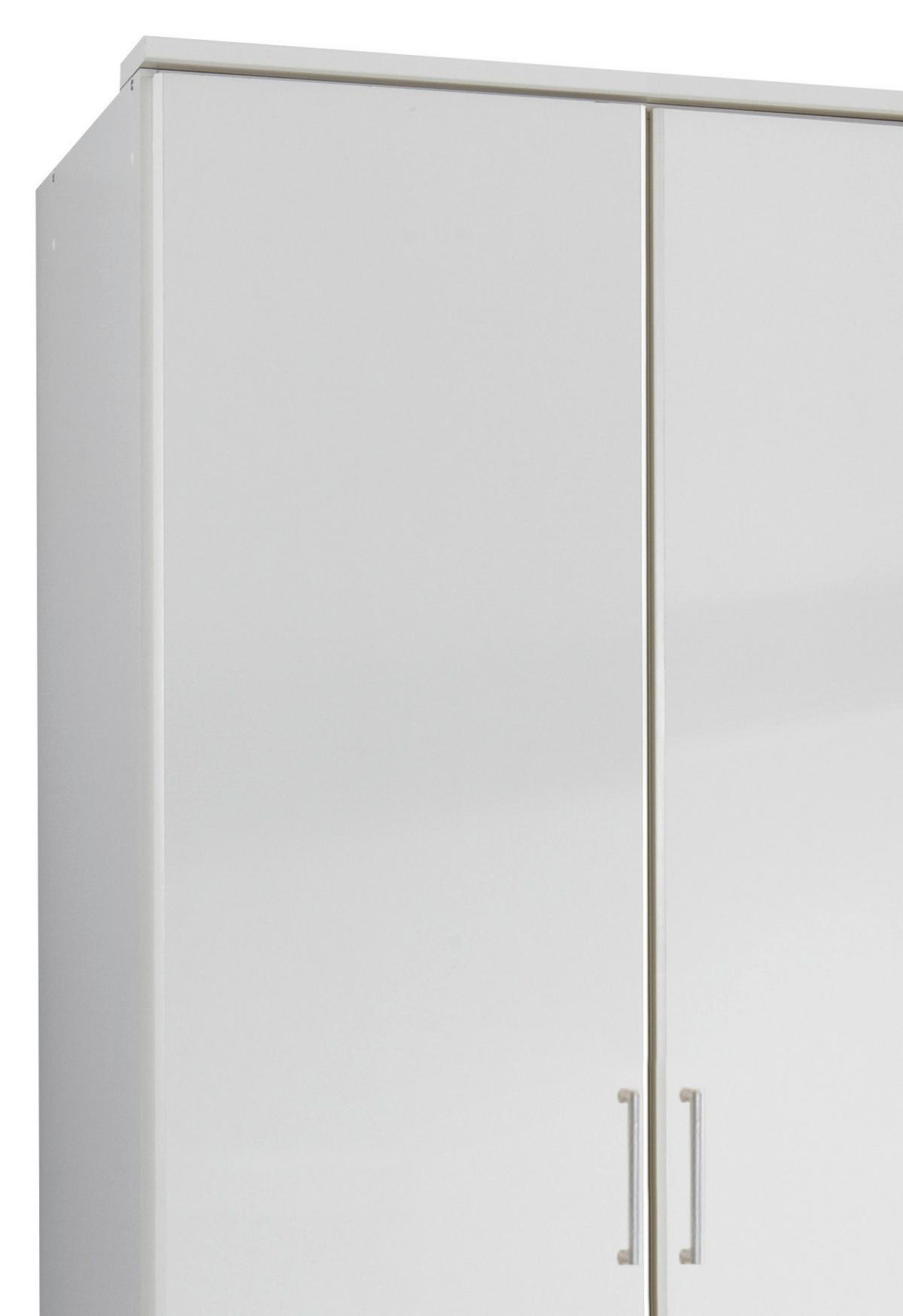 Šatníková skriňa OSAKA šírka 90cm - biela/hliníková, Konventionell, kompozitné drevo/plast (90/199/58cm) - MID.YOU