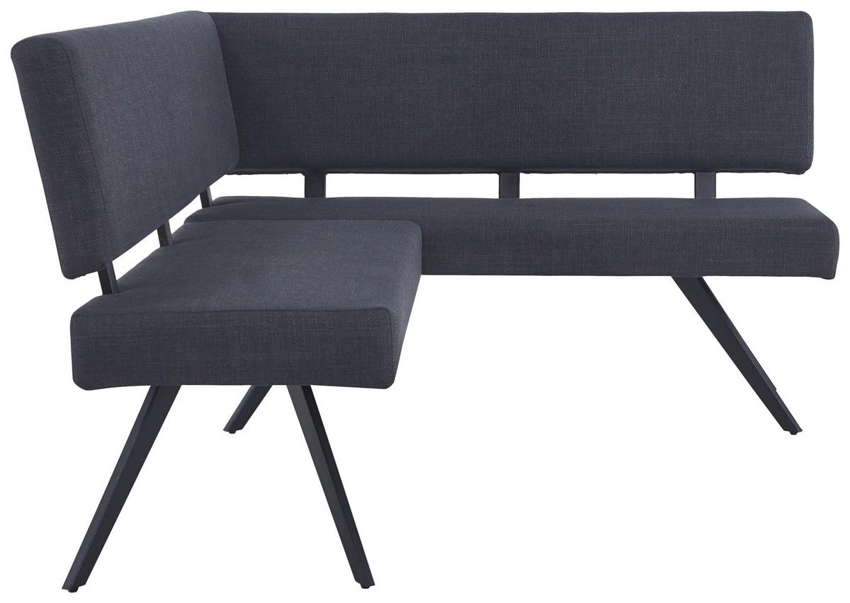 Eckbank Andros - Dunkelgrau/Schwarz, KONVENTIONELL, Textil/Metall (190/150cm) - MID.YOU