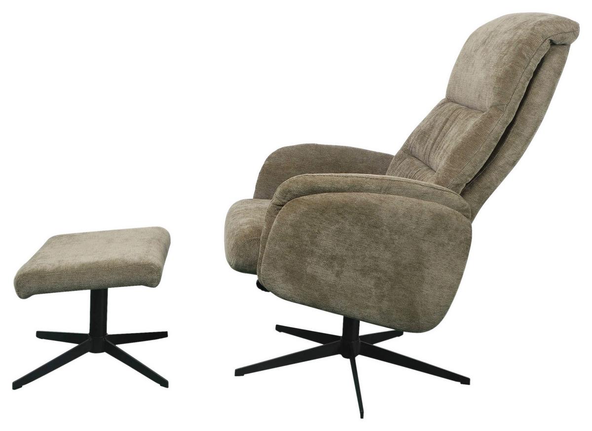 Relaxsessel Star Grün, 360° Drehbar - Schwarz/Grün, MODERN, Textil/Metall (72/95/110cm) - James Wood