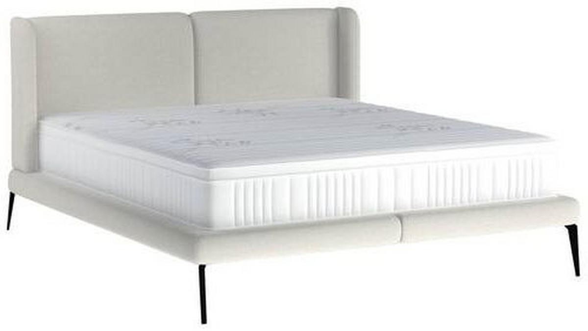 Polsterbett +matratze 180x200 Tessina Now Or Never Weiß - Creme/Schwarz, MODERN, Textil (180/200cm) - Livetastic