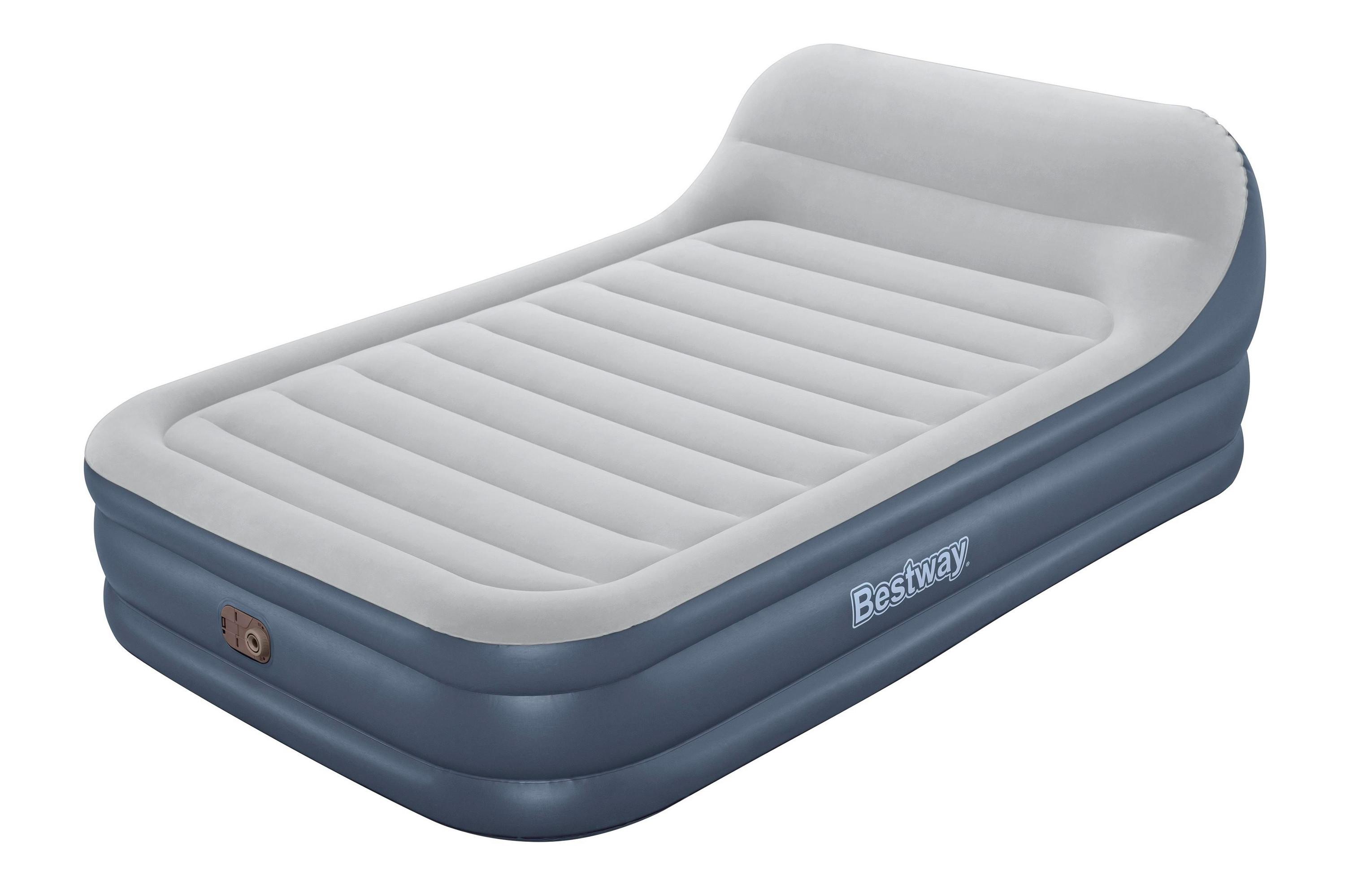 Luftbett Nadine 226x152x82 Cm Bis 300kg, Inkl. Pumpe - Dunkelblau/Grau, KONVENTIONELL, Kunststoff/Metall - Bestway