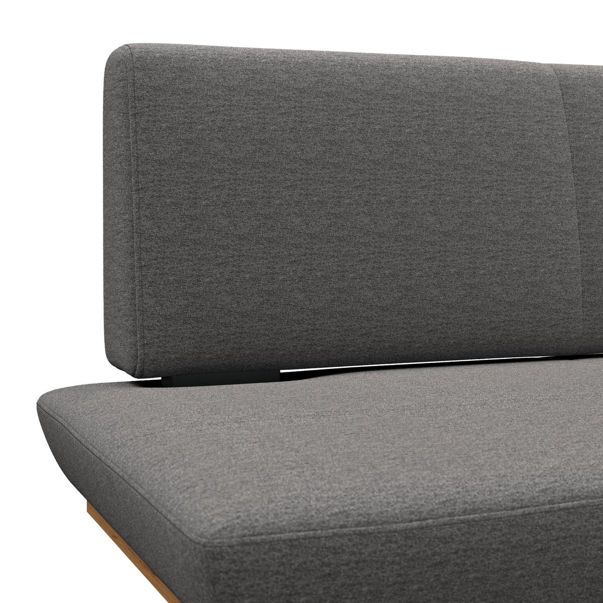Sitzbank mit Lehne gepolstert Grau/Schwarz Tristan B: 130 cm - Schwarz/Grau, MODERN, Holz/Textil (130/48/90cm) - James Wood