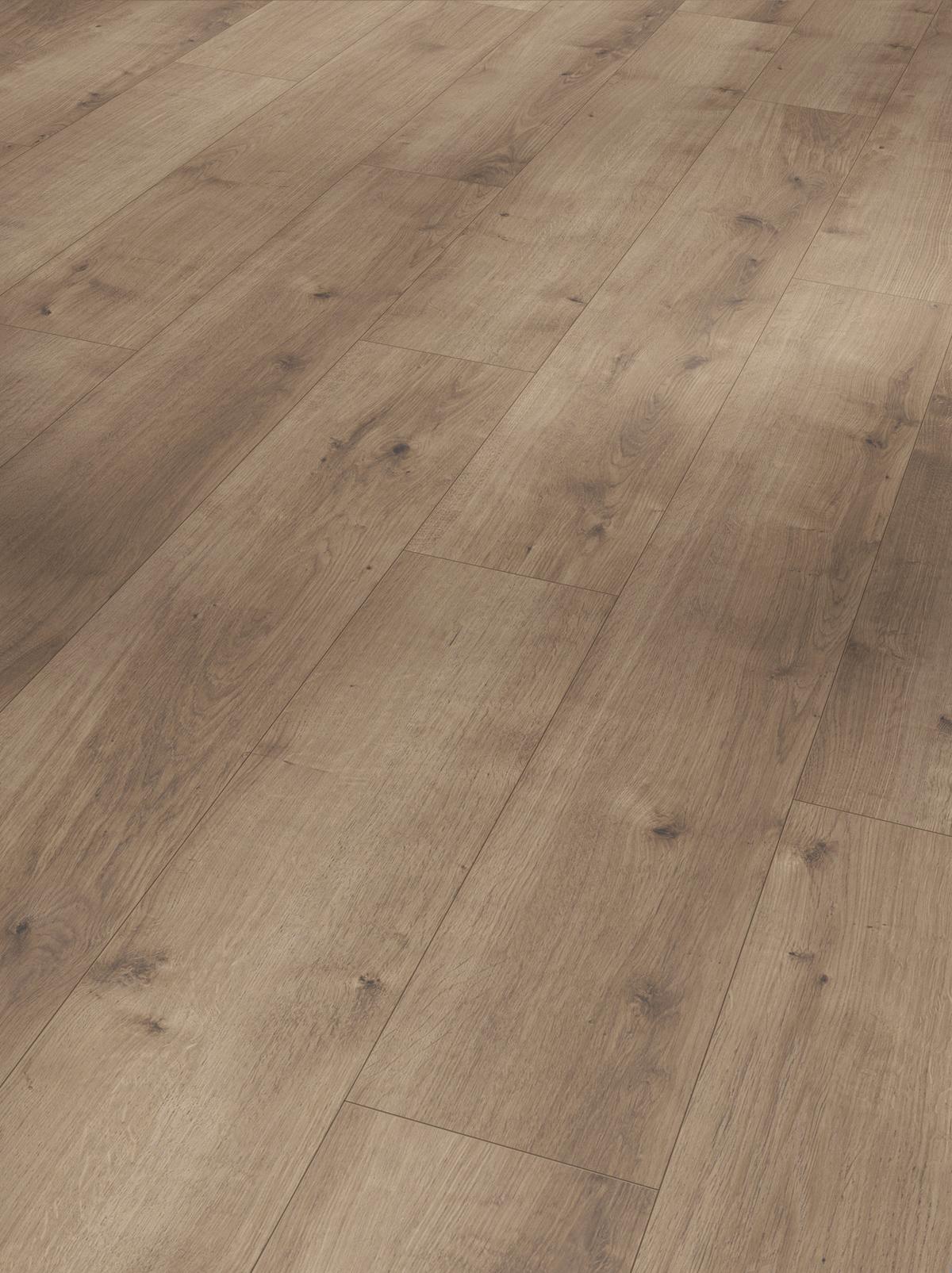 Designboden Eichefarben /Dunkelgrau Landhausdiele Stärke 8mm - Eichefarben/Dunkelgrau, Basics, Holz/Kunststoff (128,5/19,4/0,8cm) - Parador