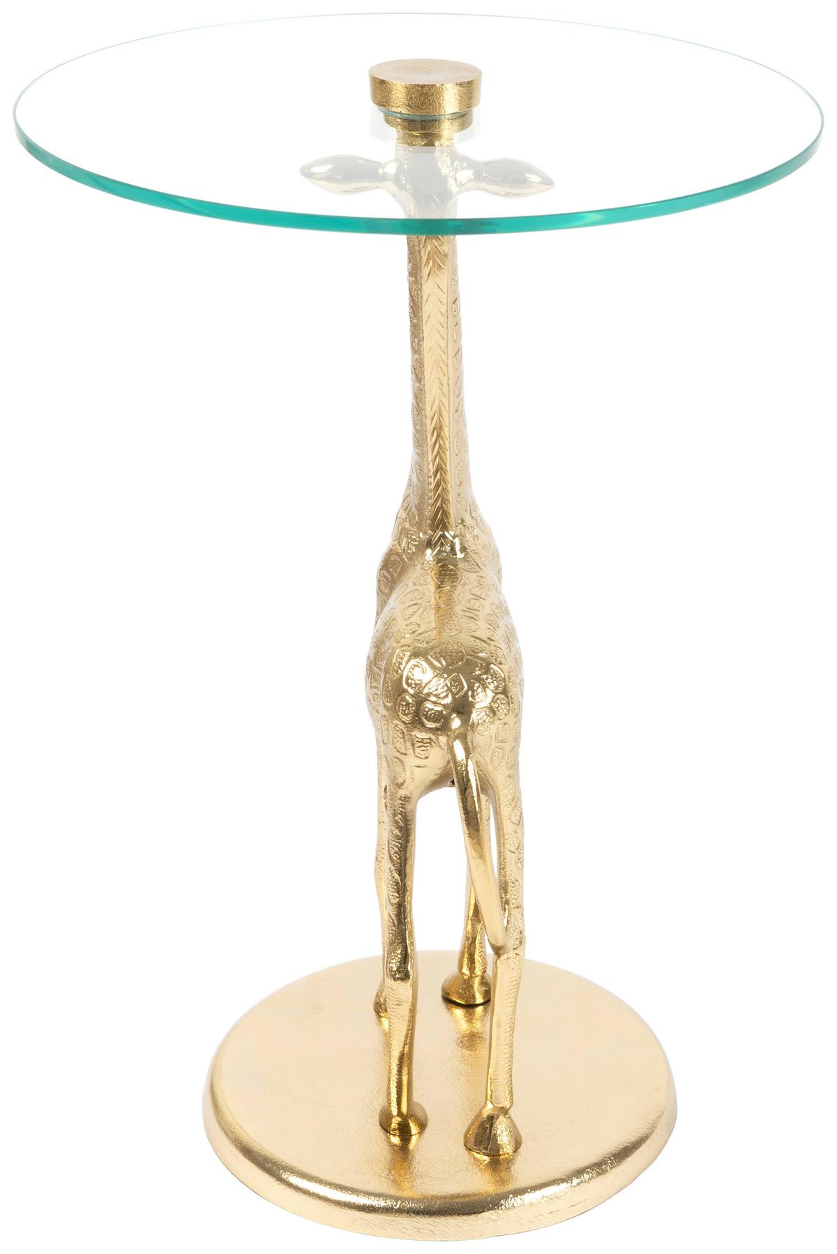 Beistelltisch Animalty 225 Goldfarben B: 58 Cm - Goldfarben, Design, Glas/Metall (40/40/58cm) - Kayoom