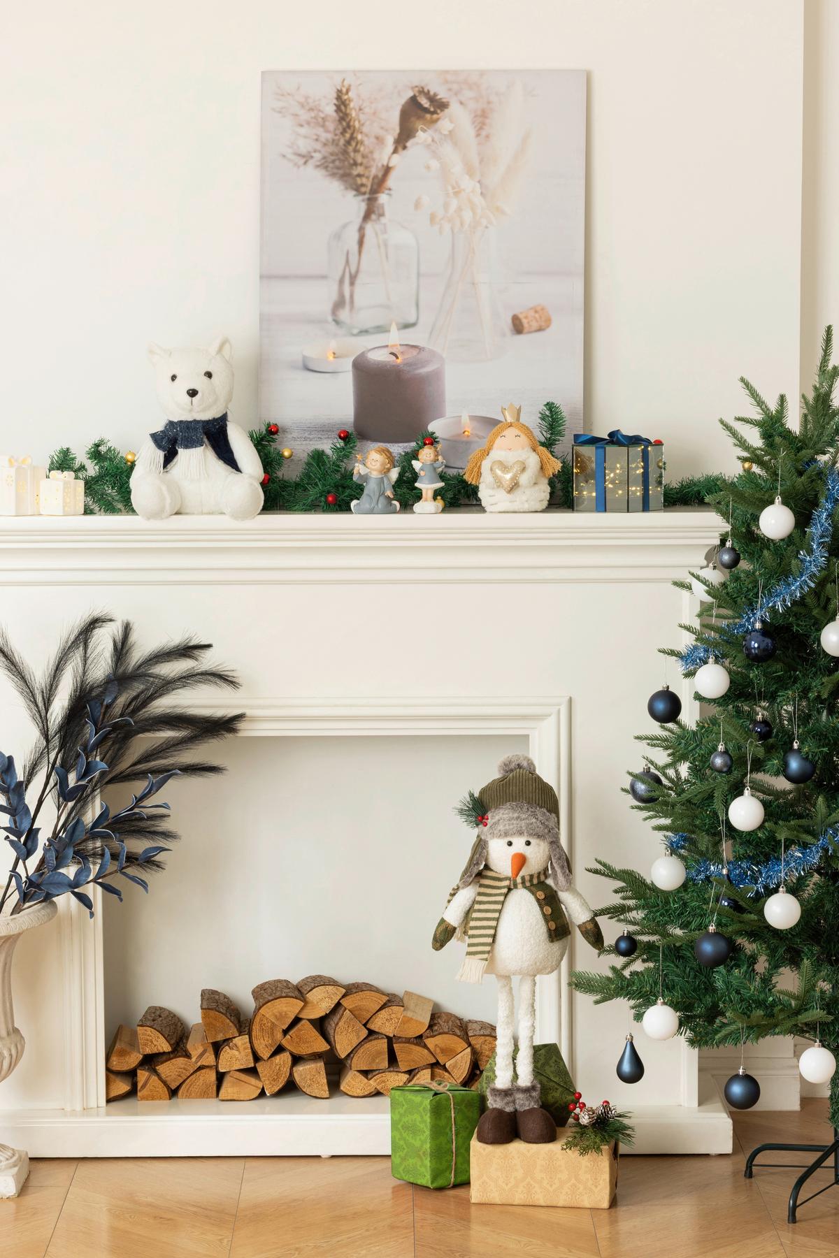 Dekobär Fred - Blau/Schwarz, KONVENTIONELL, Kunststoff/Textil (22/22/30.5cm) - Luca Bessoni