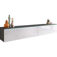 TV nízka komoda antracit/bílá VL - šedá/antracitová, Lifestyle, kompozitní dřevo/plast (180/30/33cm) - P & B